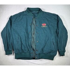 Vintage Tyson Chicken Quick Work Jacket Bomber Snap‎ Button Green XXL